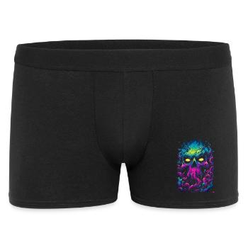 Neon skull in a sea of fog - Men's Boxer Shorts - black - Front