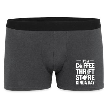 Coffee Thrift Store Kindaday Day - Men's Boxer Shorts - charcoal grey - Front