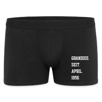 70 Geburtstag April 1956 - Männer Boxer Shorts - Schwarz - Vorne