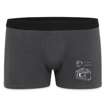 Retro Camera Line Art with Film Strip - Men's Boxer Shorts - charcoal grey - Front