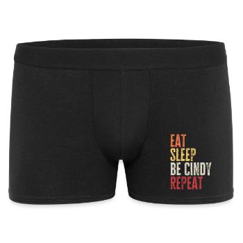 Mange, dors, sois Cindy, répète le nom rétro - Boxer Homme - noir - Devant
