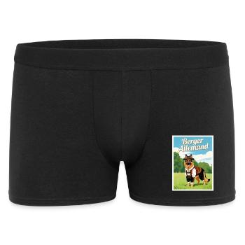Deutscher Schäferhund in bayerischer Tracht - Männer Boxer Shorts - Schwarz - Vorne