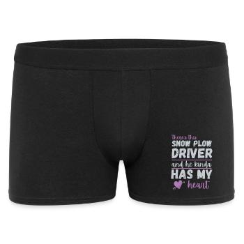 Conducteur de chasse-neige a mon cœur - Cadeau d’épouse romantique - Boxer Homme - noir - Devant