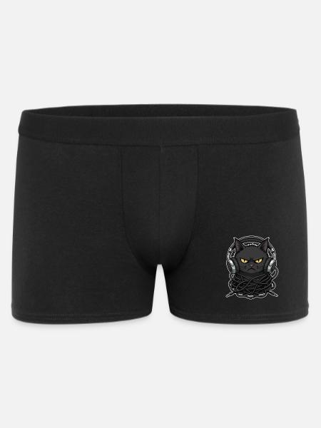 Cable Chaos Cat Music Headphones - Men's Boxer Shorts - black
