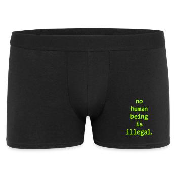no numan being is illegal No one is illegal - Men's Boxer Shorts - black - Front