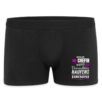Stolze Chefin verrückter Haufen Chefin Geschenke - Männer Boxer Shorts - Schwarz - Vorne