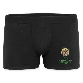 Pilsbock Biber Bier Humor Shirt - Männer Boxer Shorts - Schwarz - Vorne