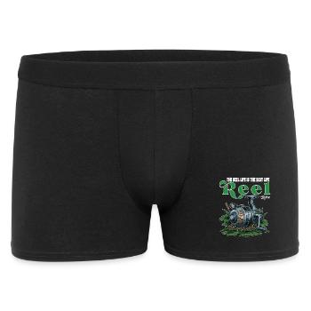 Fishing Reel Humor Camping Quote - Men's Boxer Shorts - black - Front