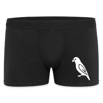 Vogel weiß Geschenk Naturliebhaber - Männer Boxer Shorts - Schwarz - Vorne