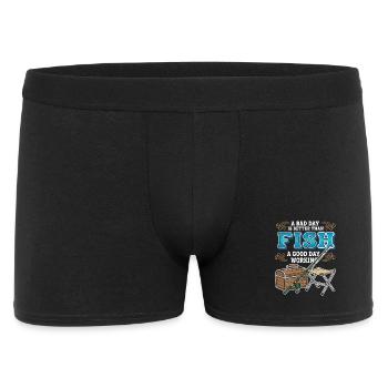 Camping Pêche Humour Bad Day Fish Better Working - Boxer Homme - noir - Devant