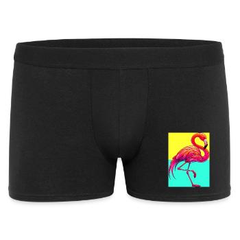 Flamingo - Männer Boxer Shorts - Schwarz - Vorne