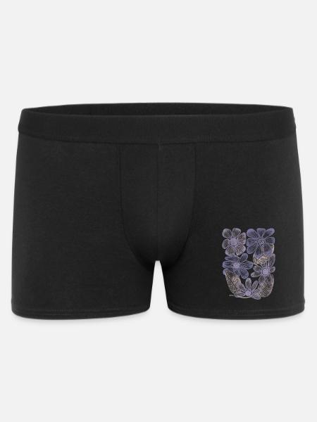 Lavender Bloom Blumenmuster - Männer Boxer Shorts - Schwarz