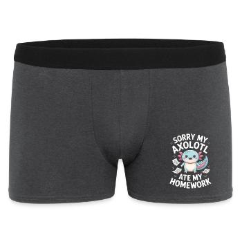 Axolotl hat meine Hausaufgaben gefressen. - Männer Boxer Shorts - Anthrazit - Vorne