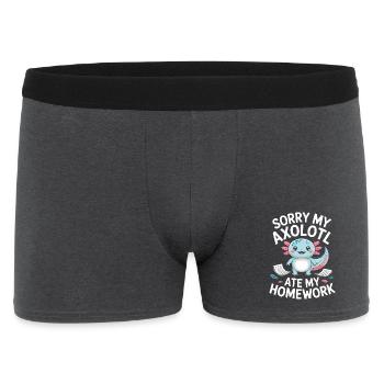 Axolotl Homework Excuse - Men's Boxer Shorts - charcoal grey - Front