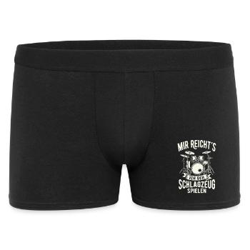 Mir Reichts Ich Geh Schlagzeug Spielen  - Männer Boxer Shorts - Schwarz - Vorne
