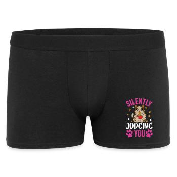 Te juger silencieusement, chat. - Boxer Homme - noir - Devant