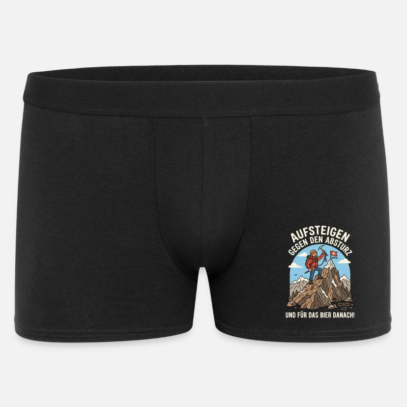Bergsteiger gegen Abstieg Bier Danach - Männer Boxer Shorts - Schwarz