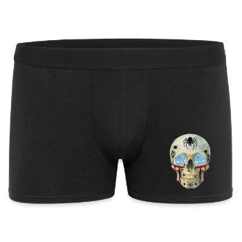 Skull with spiders and diamond eyes t-shirt design - Men's Boxer Shorts - black - Front