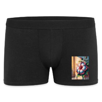 Hibiscus Gradient Bloom Wall - Haitian Flag Day  - Men's Boxer Shorts - black - Front