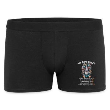 My Five Rules Funny Gnome Humor - Men's Boxer Shorts - black - Front