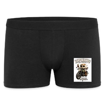Espresso Motorrad-Motiv - Männer Boxer Shorts - Schwarz - Vorne