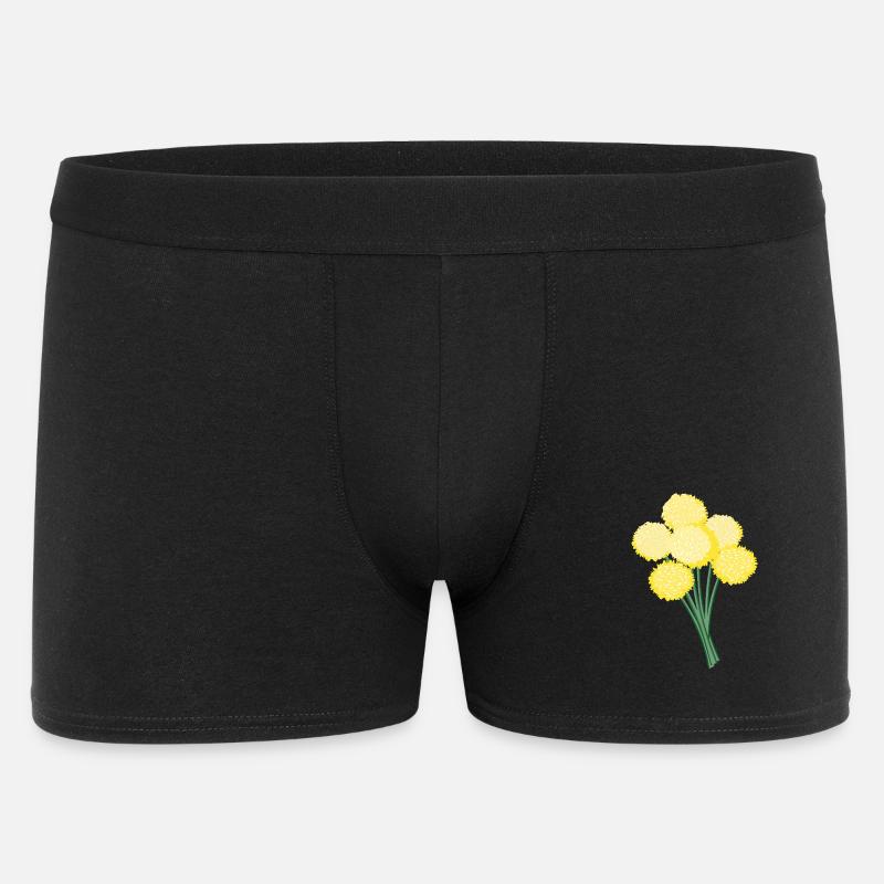 Gelbe Kugelblüten – Löwenzahn - Männer Boxer Shorts - Schwarz