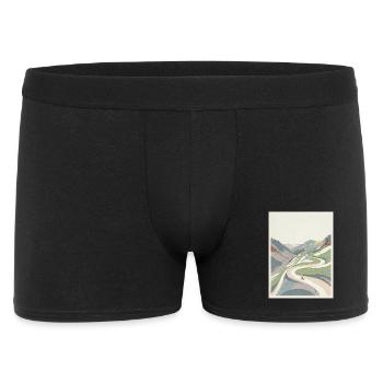 Alpe d'Huez — Radfahrer-Erinnerung - Männer Boxer Shorts - Schwarz - Vorne