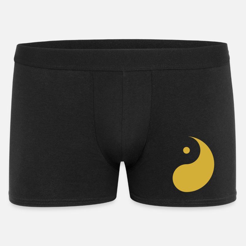 Yang Gold - Männer Boxer Shorts - Schwarz