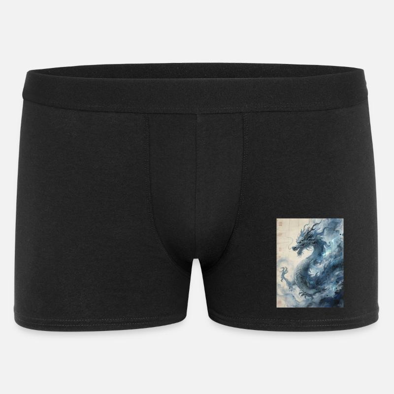 Die Sternennacht: Blauer Drache – Aether - Männer Boxer Shorts - Schwarz