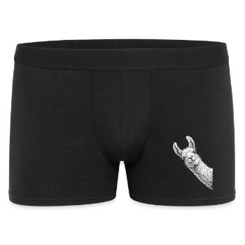 Funny peeking llama - Men's Boxer Shorts - black - Front