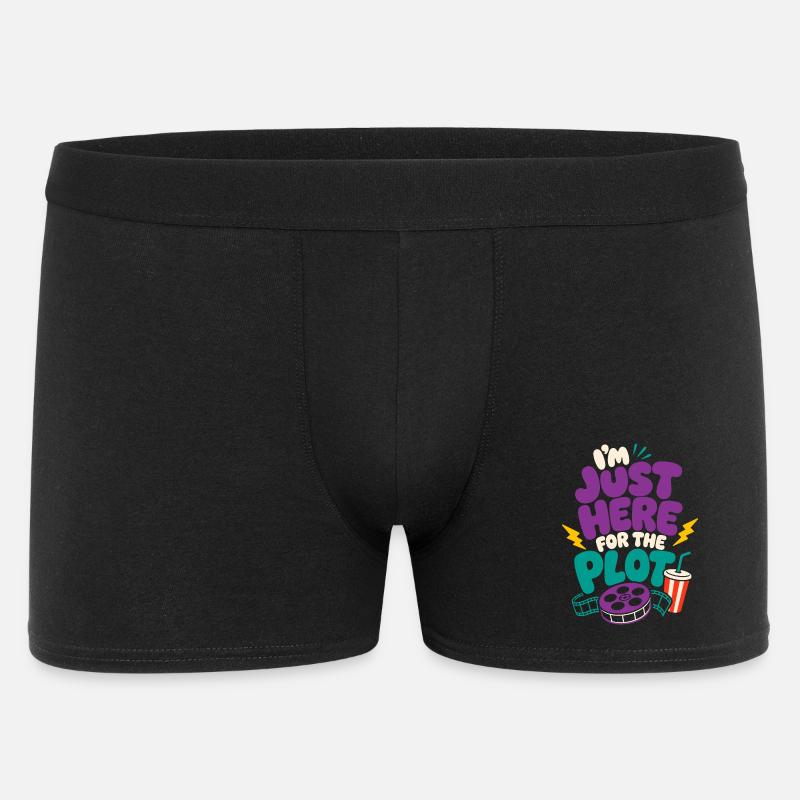 Just Here For The Plot - Men's Boxer Shorts - black