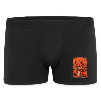 Octopus with Pipe on Mushroom - Men's Boxer Shorts - black - Front