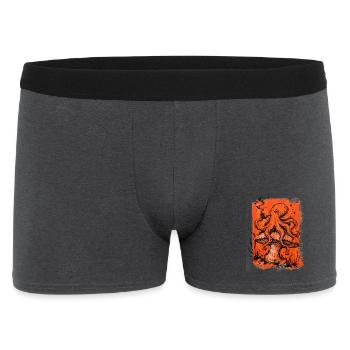 Pieuvre à la pipe sur champignon - Boxer Homme - charbon - Devant