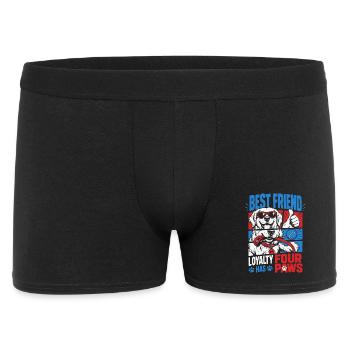 Best Friend Loyalty Four Paws - Männer Boxer Shorts - Schwarz - Vorne