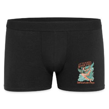 Seelenflug: Flügelnde Freiheit - Männer Boxer Shorts - Schwarz - Vorne