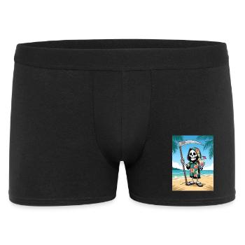 Faucheuse drôle en chemise hawaïenne - Boxer Homme - noir - Devant