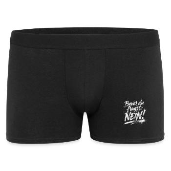 Bevor du fragst: Nein! - Männer Boxer Shorts - Schwarz - Vorne