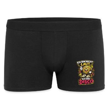 Ich bin nicht laut Disco Cartoon Spruch - Männer Boxer Shorts - Schwarz - Vorne