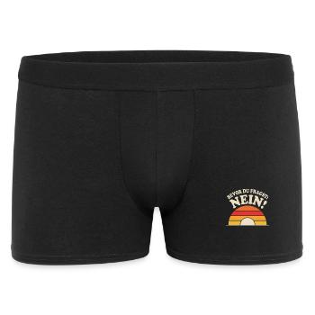 Bevor Du fragst Nein Lustiges Retro Design - Männer Boxer Shorts - Schwarz - Vorne