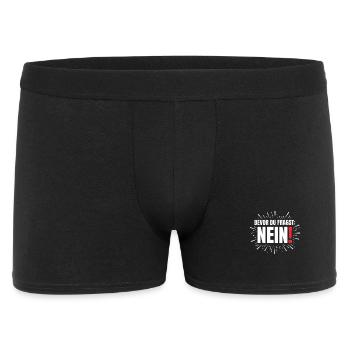 Bevor Du fragst Nein Lustiges Design  - Männer Boxer Shorts - Schwarz - Vorne