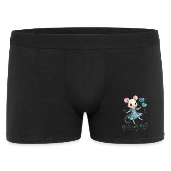 Souris dansante avec des ballons en forme de cœur - Boxer Homme - noir - Devant