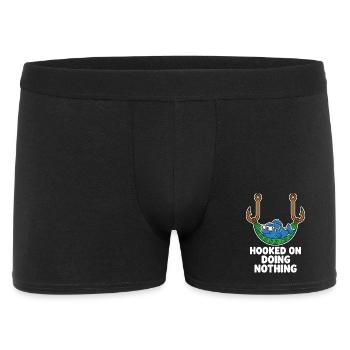 Hooked On Doing Nothing Anglerhumor - Men's Boxer Shorts - black - Front