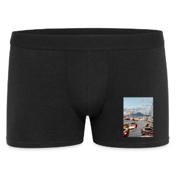 Harbour nautical landscape - Men's Boxer Shorts - black - Front