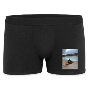 A shoe on the edge with a flower - Men's Boxer Shorts - black - Front