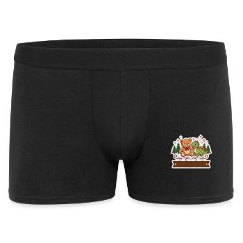 Peluchette et dinosaure dans la forêt - Boxer Homme - noir - Devant