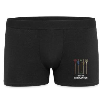 Leiter vom Rechenzentrum witzige Büro Sprüche - Männer Boxer Shorts - Schwarz - Vorne