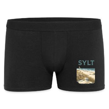Sylt Premium | Vintage Beach Poster - Männer Boxer Shorts - Schwarz - Vorne