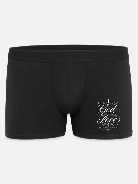 God Is Love - 1 John 4:8  - Men's Boxer Shorts - black