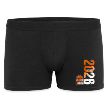 Basketball Meister Shirt 2026, Orange weiß - Männer Boxer Shorts - Schwarz - Vorne