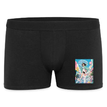 Happy rainy day in pastel colors - Men's Boxer Shorts - black - Front